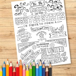 US Constitution Coloring Page image 1