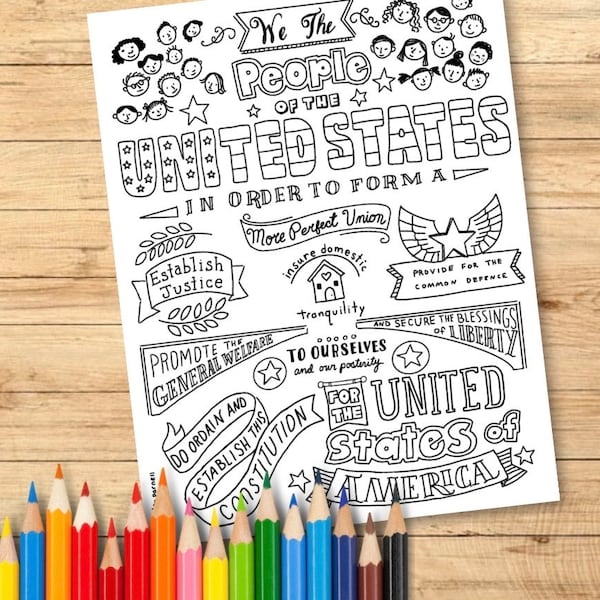 US Constitution Coloring Page