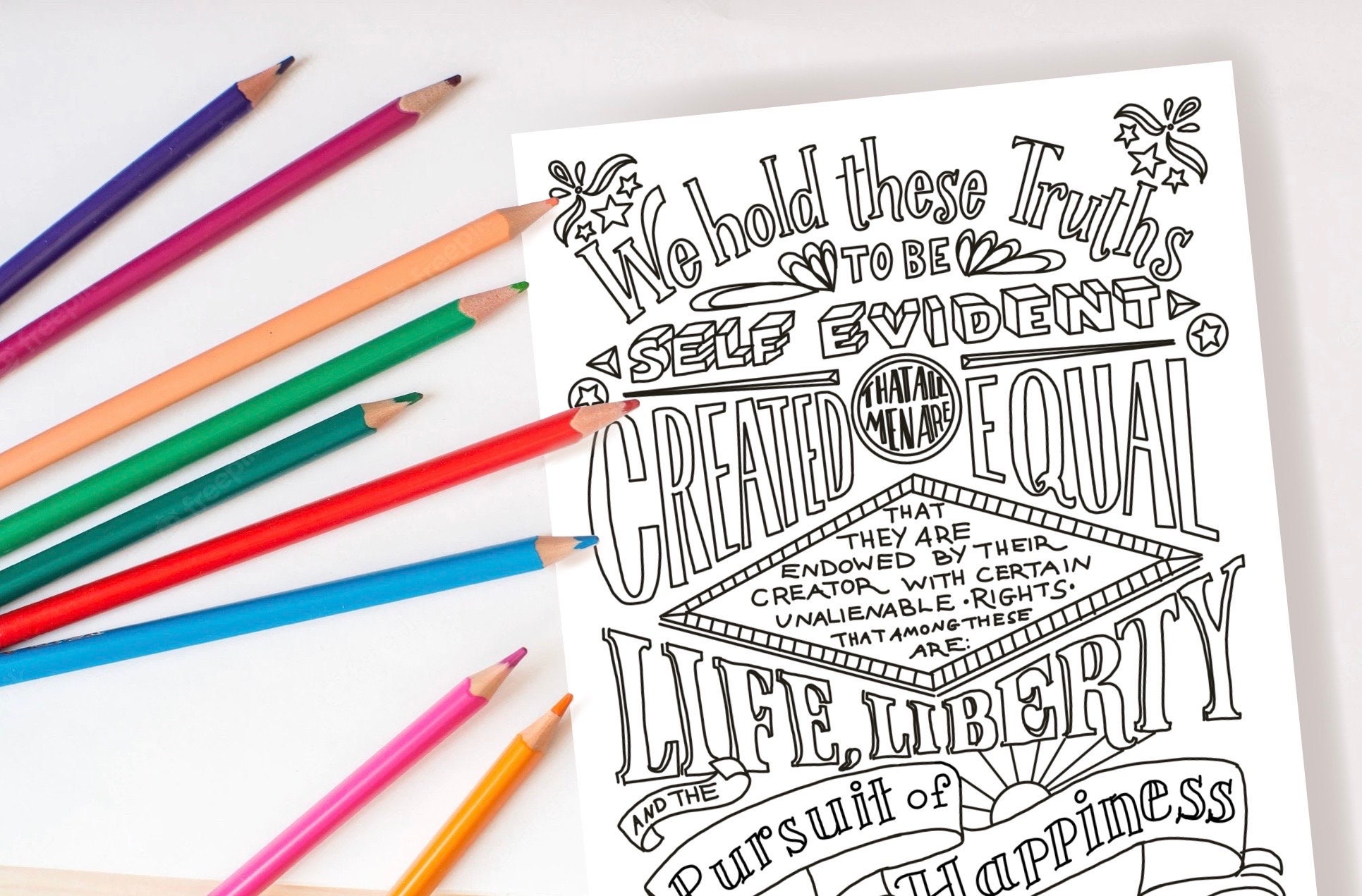 Signing The Declaration Of Independence Coloring Pages
