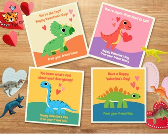 Customized Dinosaur Valentines with your name on them!