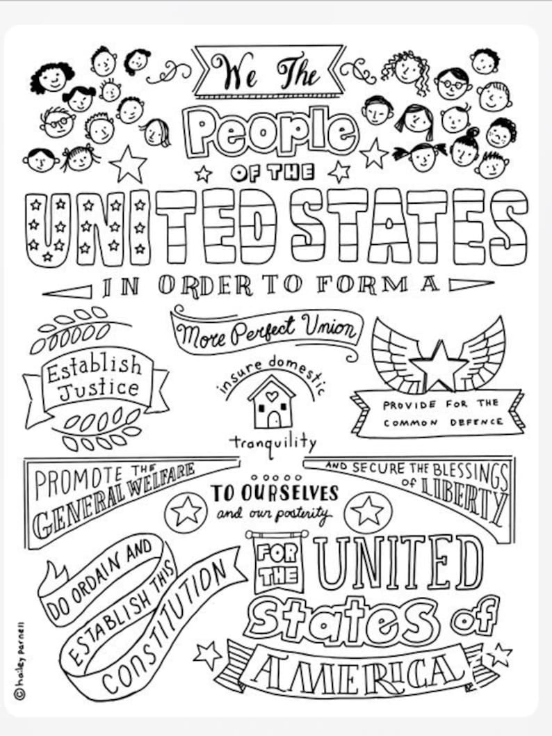 US Constitution Coloring Page image 3