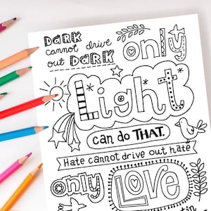 Martin Luther King Jr. Quote Coloring Page Black History Civil Rights Activity