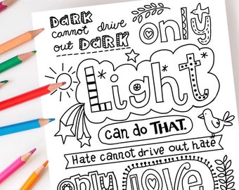 Martin Luther King Jr. Quote Coloring Page Black History Civil Rights Activity