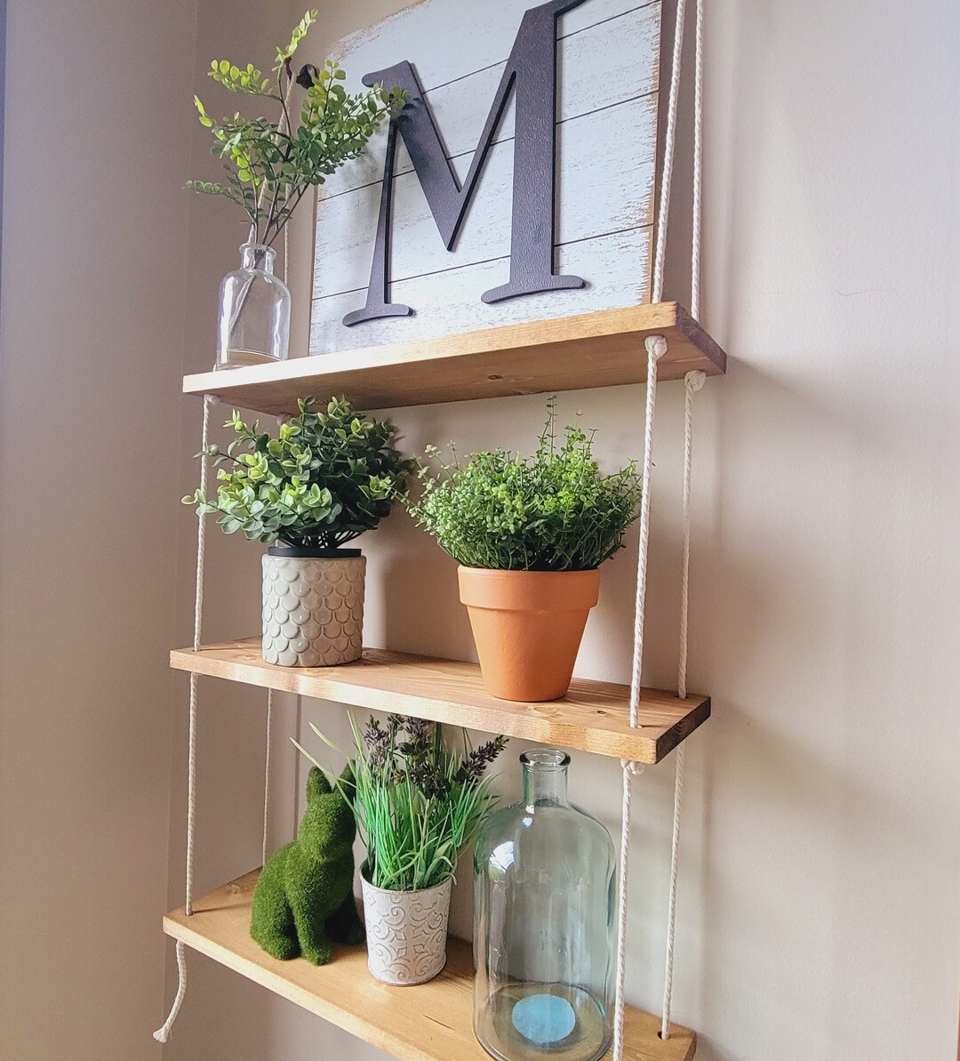 3tier Farmhouse Shelf, Handmade Shelf, Vertical Display Shelf, Rustic