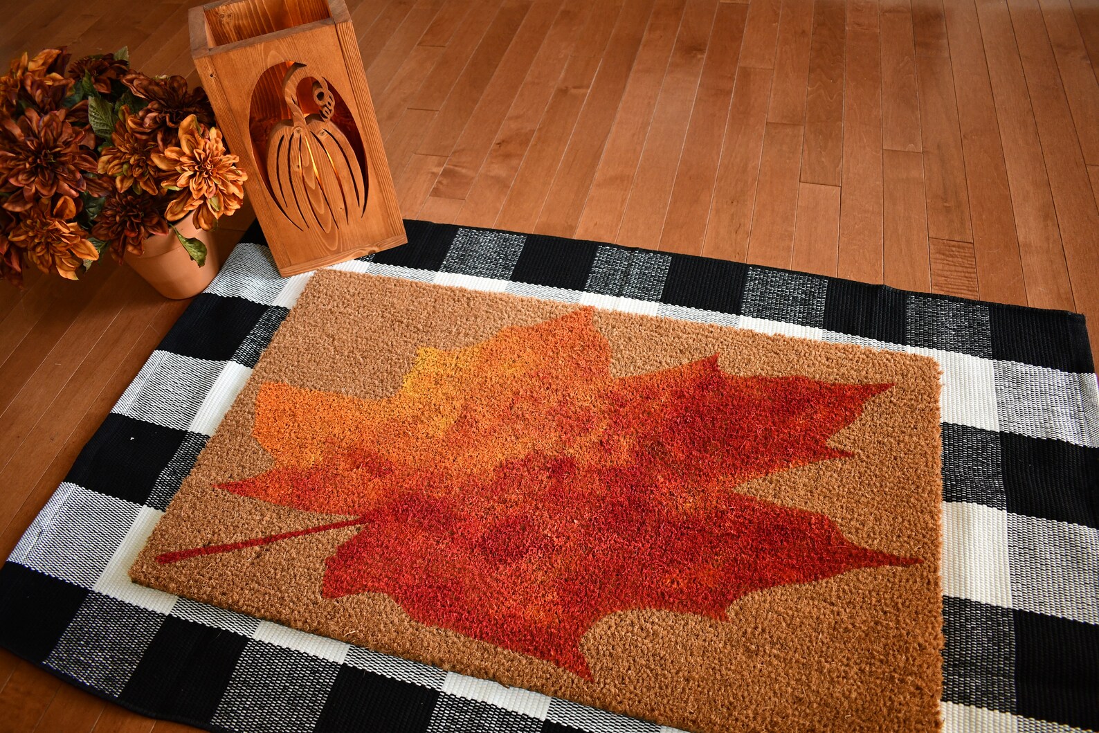 Leaf Doormat for Fall Autumn floor Mat Front Door Decor Etsy
