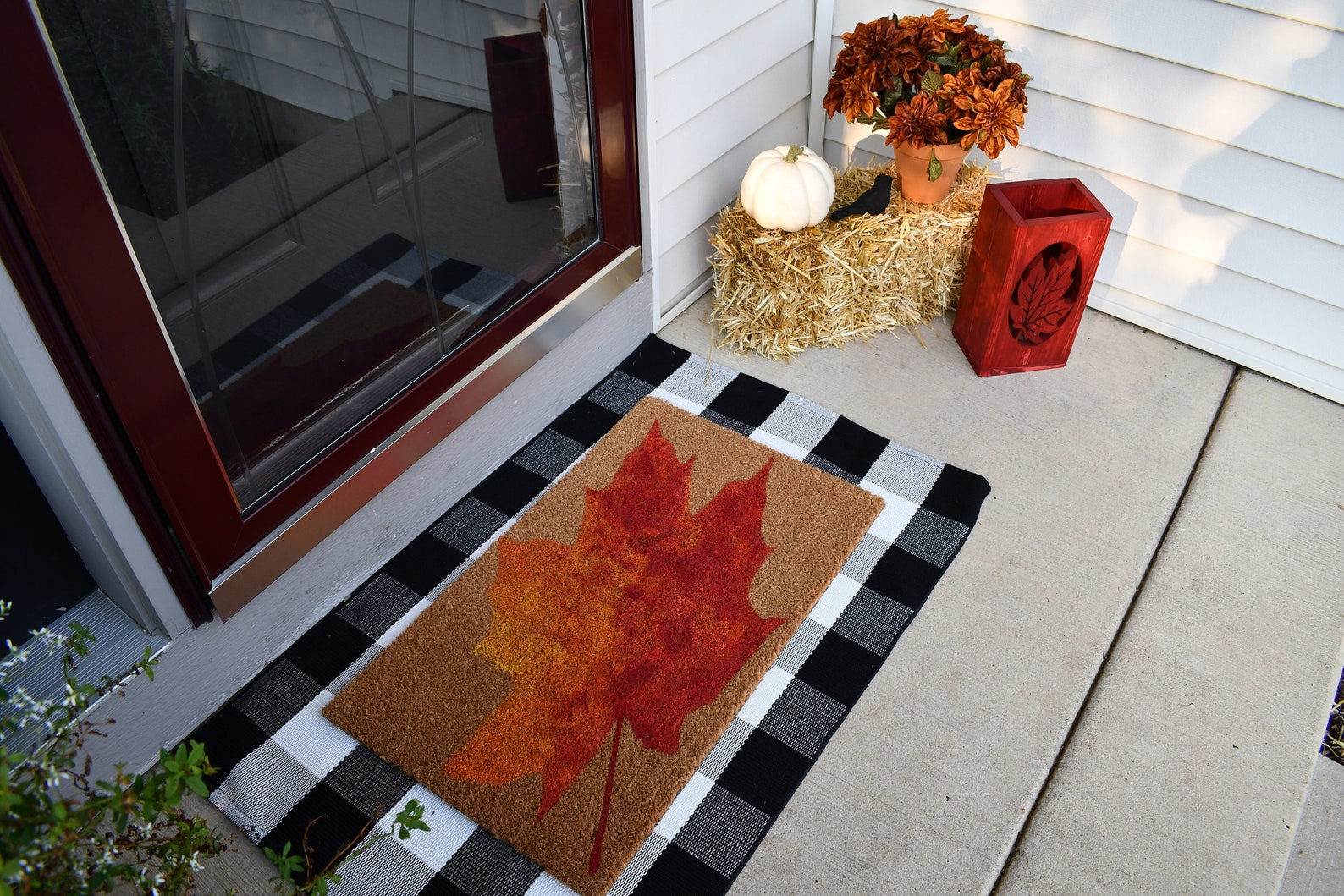 Leaf Doormat for Fall Autumn floor Mat Front Door Decor Etsy