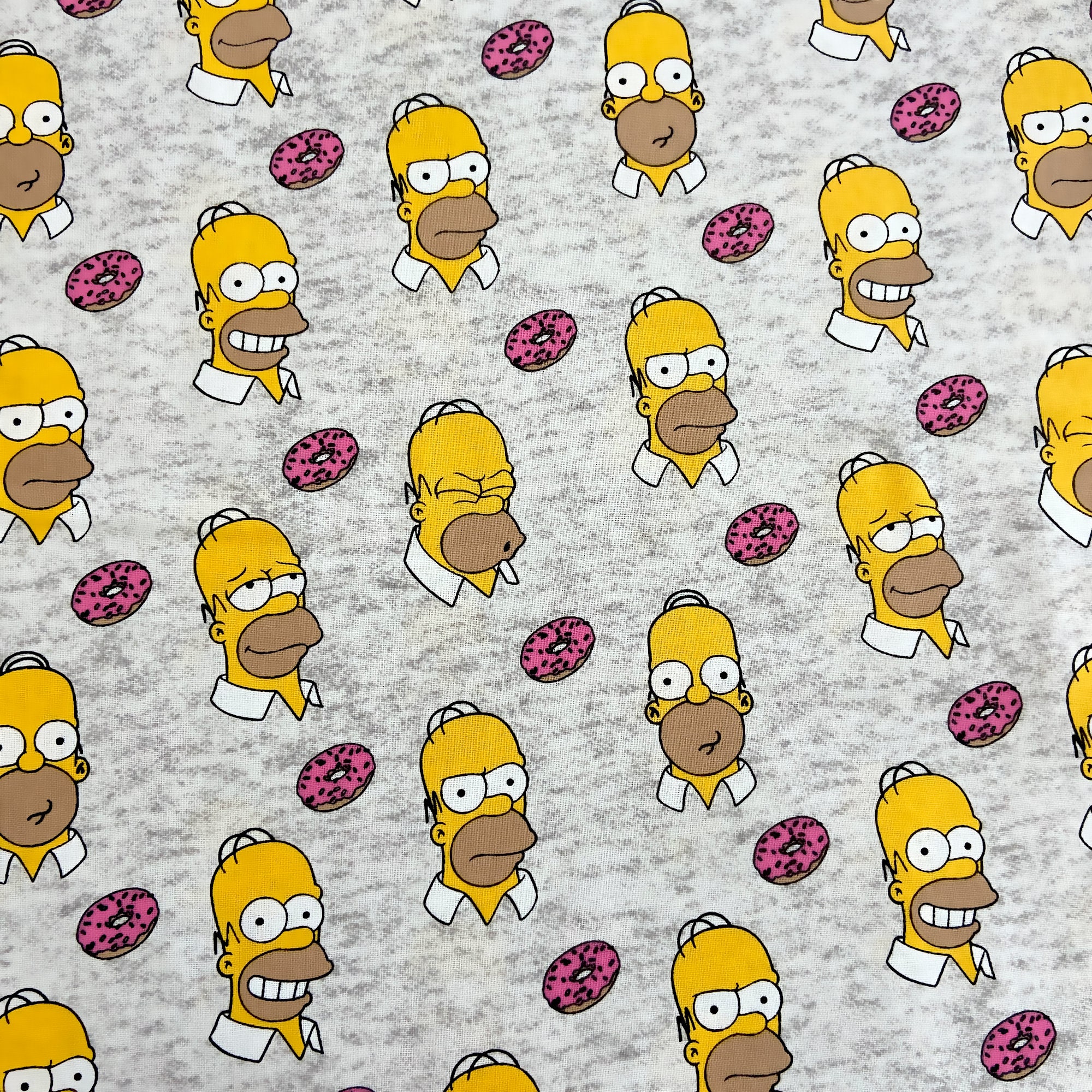 The Simpsons Homer Simpson Loves Donuts Disney Cotton Fabric Etsy