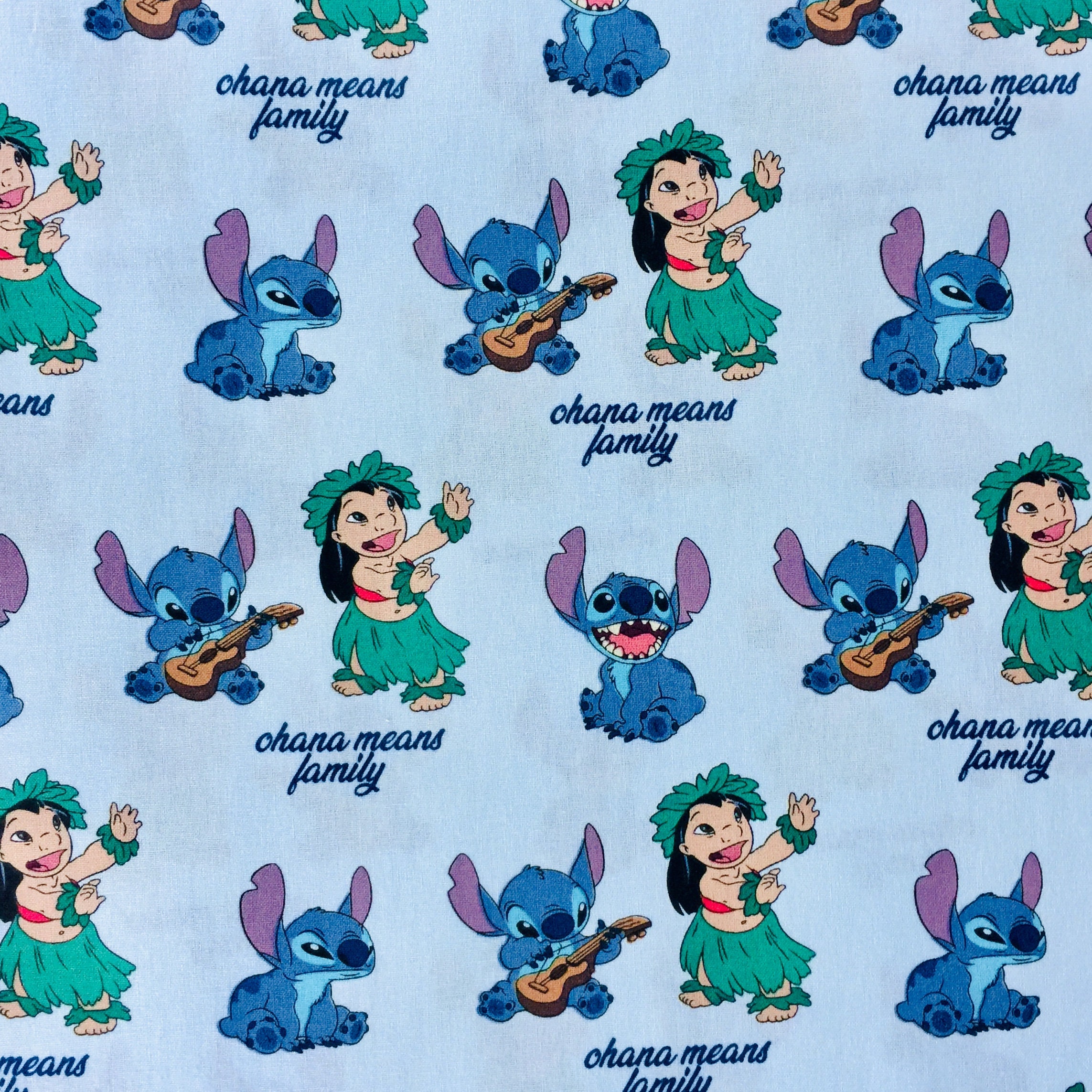 Disney Lilo & Stitch Ohana Means Family Licensed Fabric 100% | Etsy