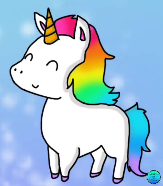 White Rainbow Unicorn Unicorn Printable Art Kids Cute | Etsy