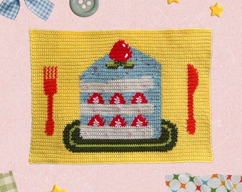 PDF PATTERN: Strawberry Cake | Digital Crochet Tapestry Pattern
