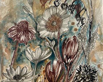 Estudios 1 - Una pintura original en técnica mixta.