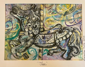 Caballo de carrusel Jean - Obra de arte original