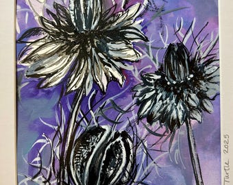 Niebla púrpura - Una pintura original de técnica mixta