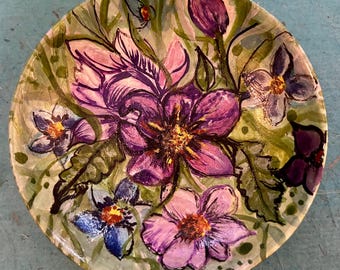 Botánico - Plato de baratijas pintado a mano