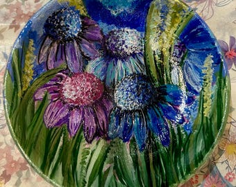 Plato para baratijas con diseño de flores silvestres