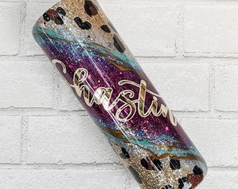 Leopard Tumbler, Glitter Swirl Tumbler, Gypsy Leopard