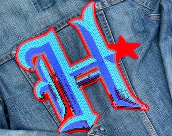 Large Iron On Patch, Texans, HTX, Patches