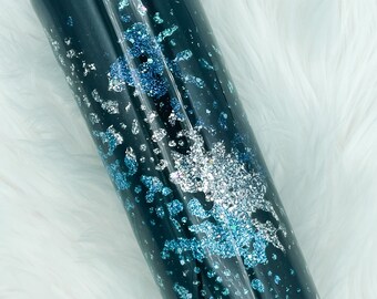 Blue and Teal swirl Tumbler, Blue swirl Tumbler