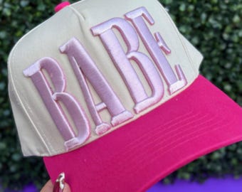 Patch Trucker Hat, Summer Hat, Canvas trucker, BABE Hat