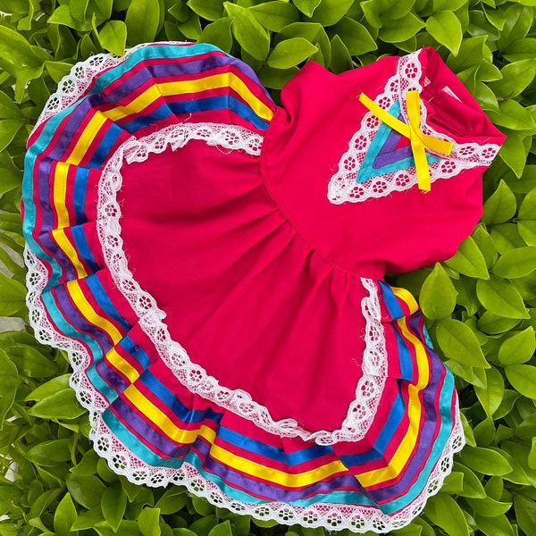 Tapatio Dress for pet, Mexican Style, Handmade, Folkrorico , Cinco de Mayo, Made in Mexico, Escaramuza dress, Pet Costume