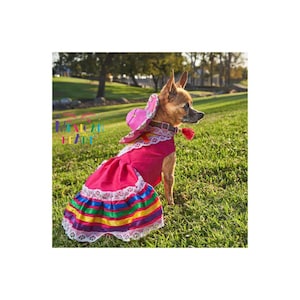 Tapatio Dress for pet, Mexican Style, Handmade, Folkrorico , Cinco de Mayo, Made in Mexico, Escaramuza dress, Pet Costume
