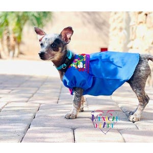 Embroidered blouse for pets, Handmade, Made in Mexico, Embroidery shirt, Cinco de Mayo, Mexican style top, floral,  Pet Costume, 5 Mayo