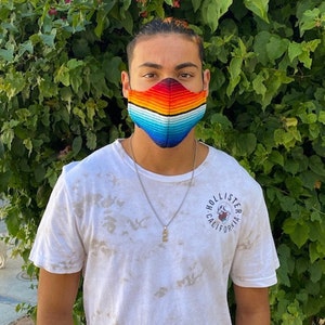 Serape, Sarape, Zarape style face mask. Artisan face mask. Mexican face mask. Made in Mexico. Handmade face mask.