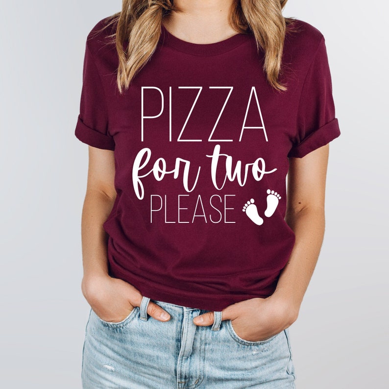 Pregnancy Announcement Shirt Pizza for Two Please Pregnant - Etsy