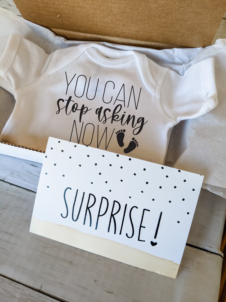 Grandparent Baby Announcement Onesie Gift Box Grandparents Etsy