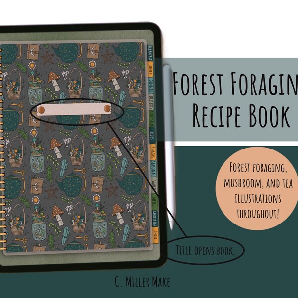 Forest Foraging- Witchy GoodNotes Digital Recipe Book /Meal Planner & Organizer/ Recipe Cards for iPad