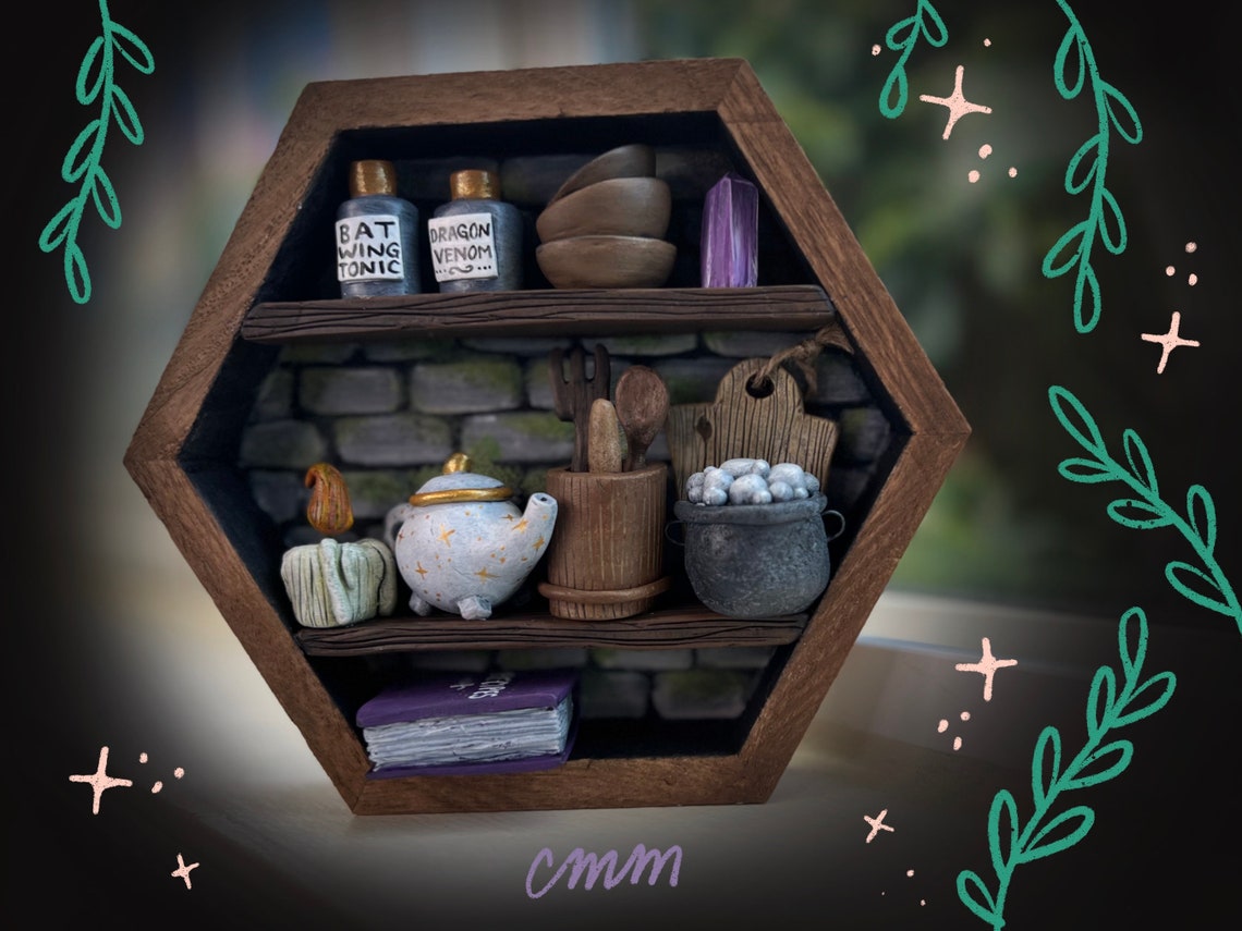 Witchy Shelves Series Shadow Box Kitchen Witch Mixed Media - Etsy