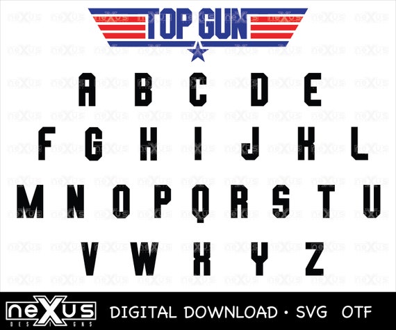 Top Gun Font Opentype Font Svg Font Top Gun Svg Top Gun Etsy
