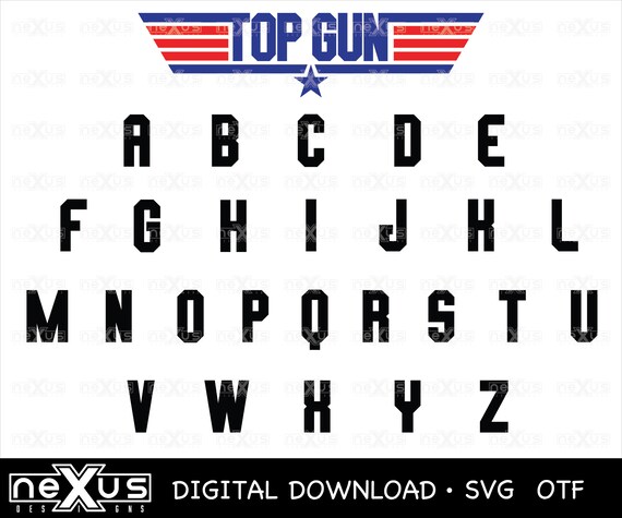 Download Top Gun Font Opentype Font Svg Font Top Gun Svg Top Gun Etsy