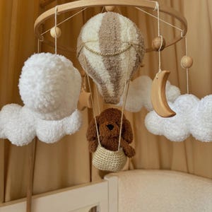 Hund Ballon hängende mobile Mobile bebe Kinderzimmer mobile neue Mutter Geschenk Korb häkeln Baby Mobile Wald mobile