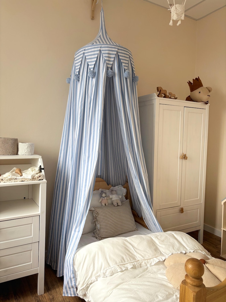 Striped Bed Canopy , Hanging Play, Crib canopy, Children’s Canopy,Kids Canopy,Bohemian Canopy, Canopy Bed, Montessori Bed image 2