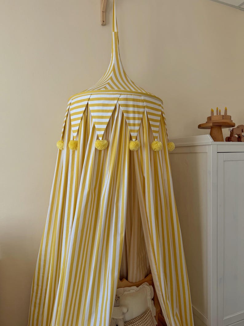 Striped Bed Canopy , Hanging Play, Crib canopy, Children’s Canopy,Kids Canopy,Bohemian Canopy, Canopy Bed, Montessori Bed image 4