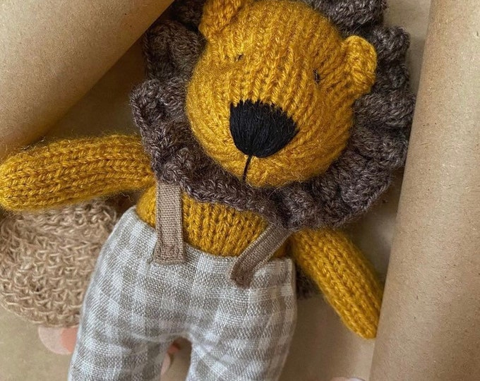 Baby’s first soft toy, soft lion, newborn gift, wool lion , baby shower gift , soft toys animals, knitted toy, made in Ukraine