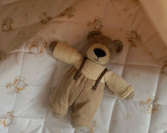 Baby’s first soft toy, soft bear, newborn gift, wool bear , baby shower gift , soft toys animals, knitted toy, made in Ukraine