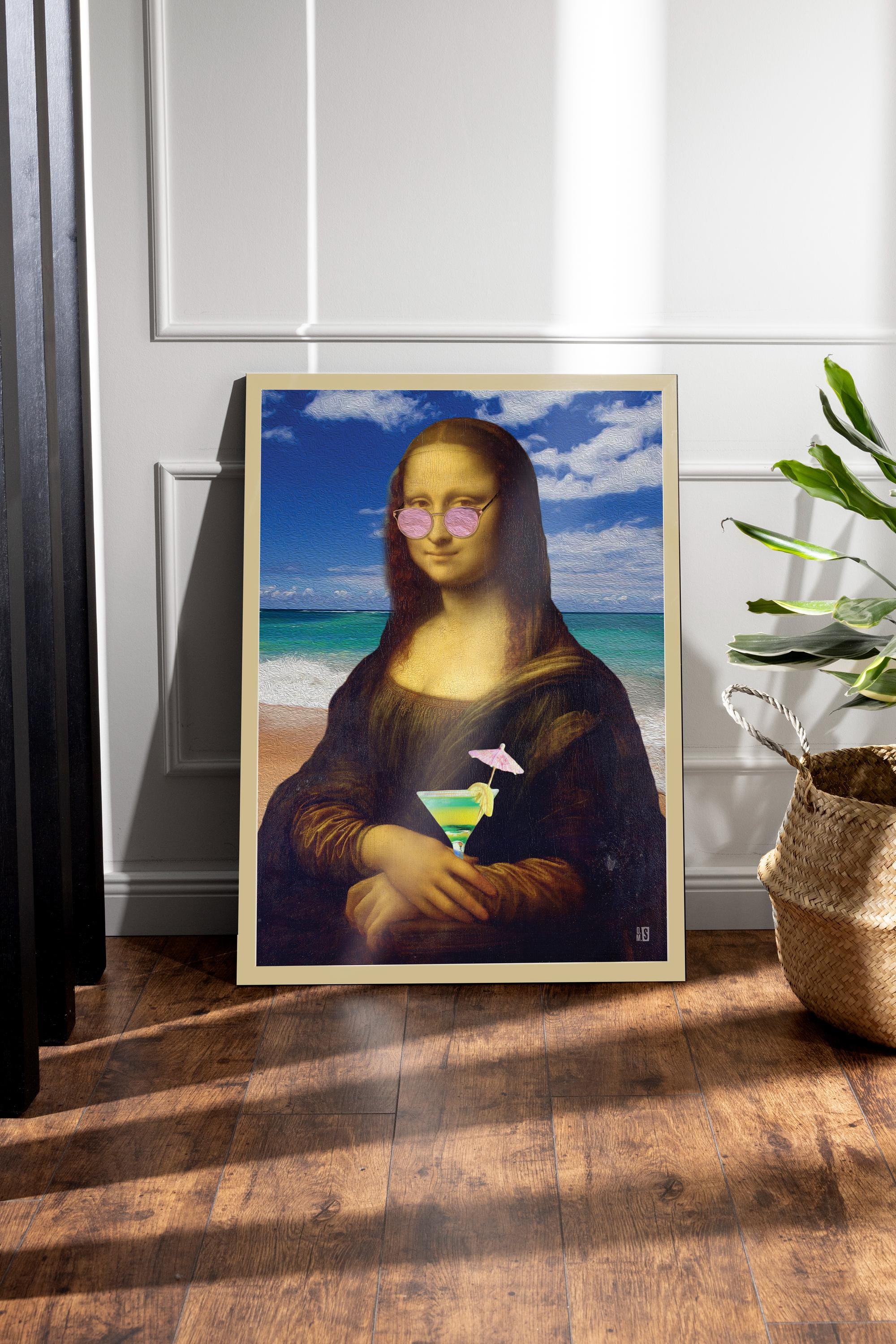 Mona Lisa Altered Art | Funny Vintage Renaissance Print | Eclectic