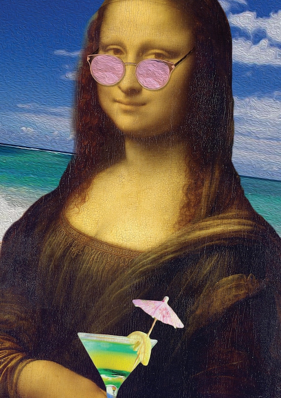 Mona Lisa Altered Art | Funny Vintage Renaissance Print | Eclectic