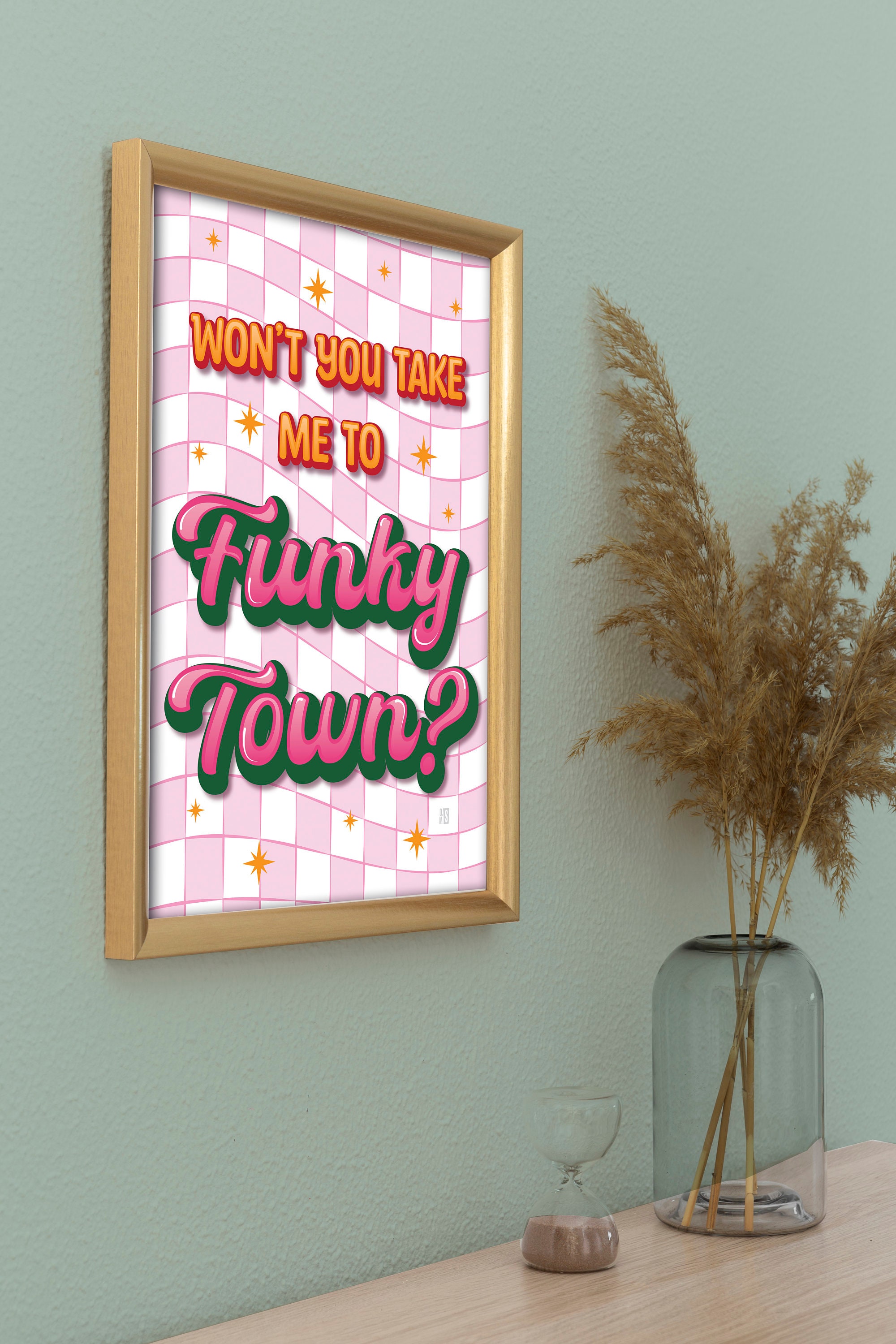 MADSAKI ポスター You Wanna Take Me To A Music Lyric Print | Funky Town | Lipps Inc Song Lyric Colourful