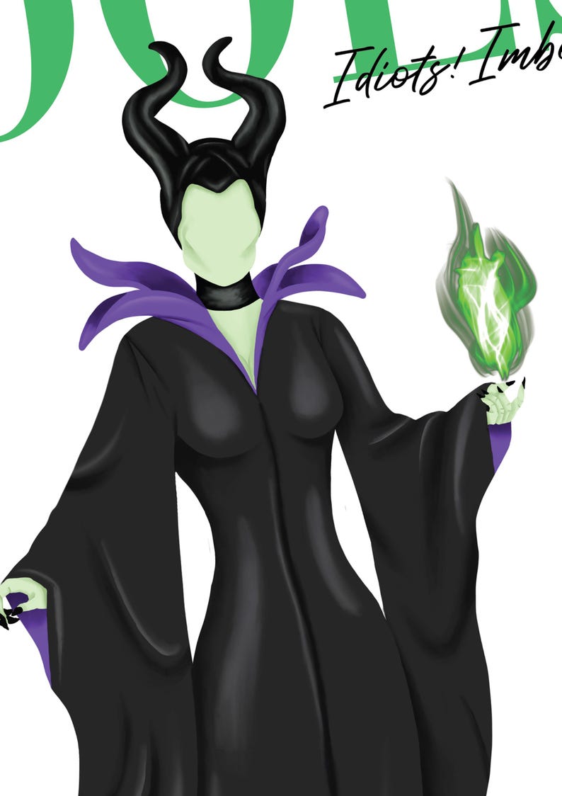 Disney Maleficent Magazine Cover Print | Sleeping Beauty Villain Quote | Fashion Illustration | Wall Art | Gift for her | A1 A2 A3 A4 A5 image 3