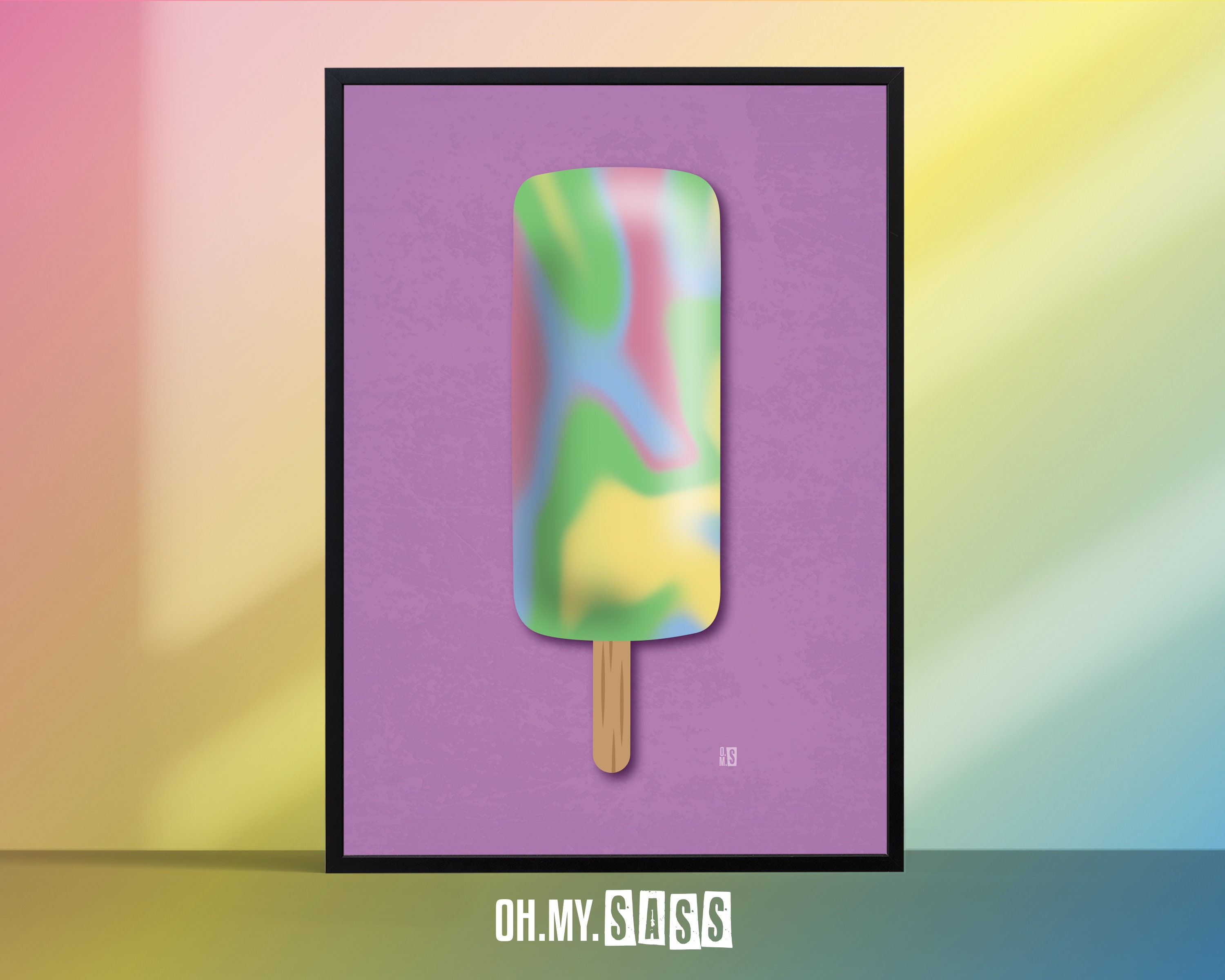 Zap Ice Lolly Print Summer Ice Zzapp Cream Poster Colourful Retro Wall Art Kids Gallery Wall Home Print A3 A4 A5