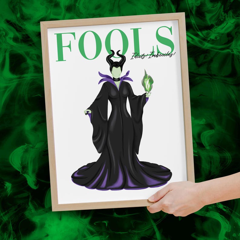 Disney Maleficent Magazine Cover Print | Sleeping Beauty Villain Quote | Fashion Illustration | Wall Art | Gift for her | A1 A2 A3 A4 A5 image 4