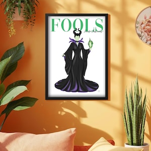 Disney Maleficent Magazine Cover Print | Sleeping Beauty Villain Quote | Fashion Illustration | Wall Art | Gift for her | A1 A2 A3 A4 A5 image 9