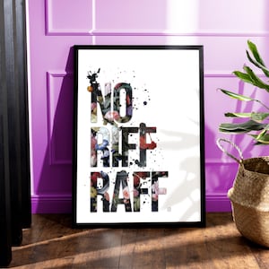 Botanical No Riff Raff Vintage Print | Typography Spray Paint Poster | Hallway Wall Art | Maximalist Home Gallery Wall | A1 A2 A3 A4 A5
