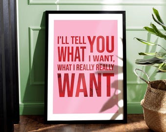 Song Lyrics Print | 90's Nostalgia Wall Art | Girl Power | Quirky Gallery Wall | A1 A2 A3 A4 A5