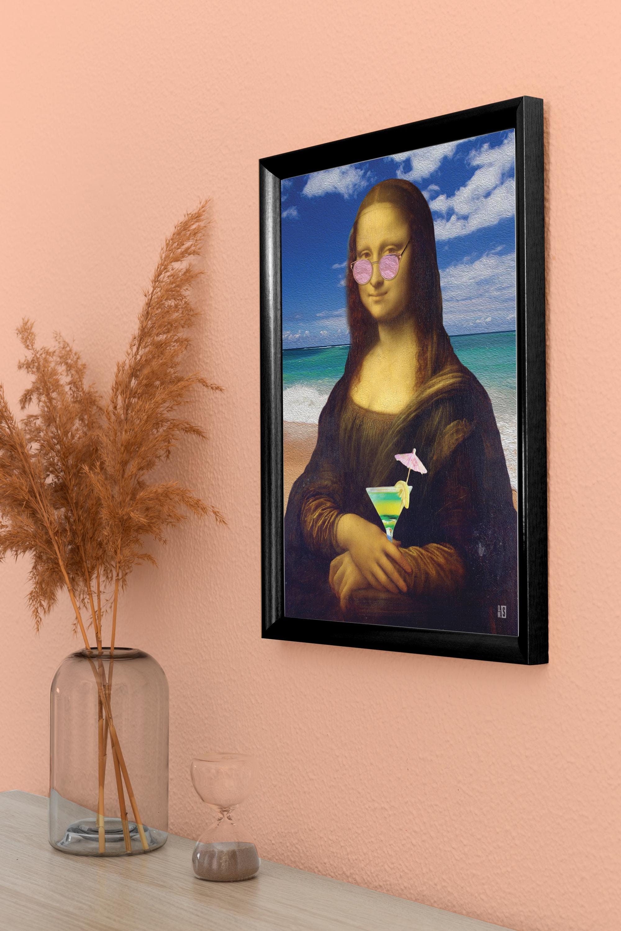 Mona Lisa Altered Art | Funny Vintage Renaissance Print | Eclectic
