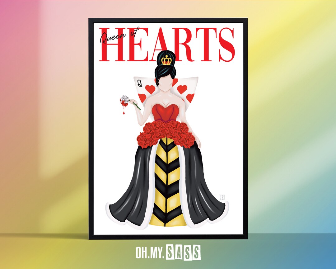Disney Queen of Hearts Magazine Cover Print Alice in Wonderland Villain ...