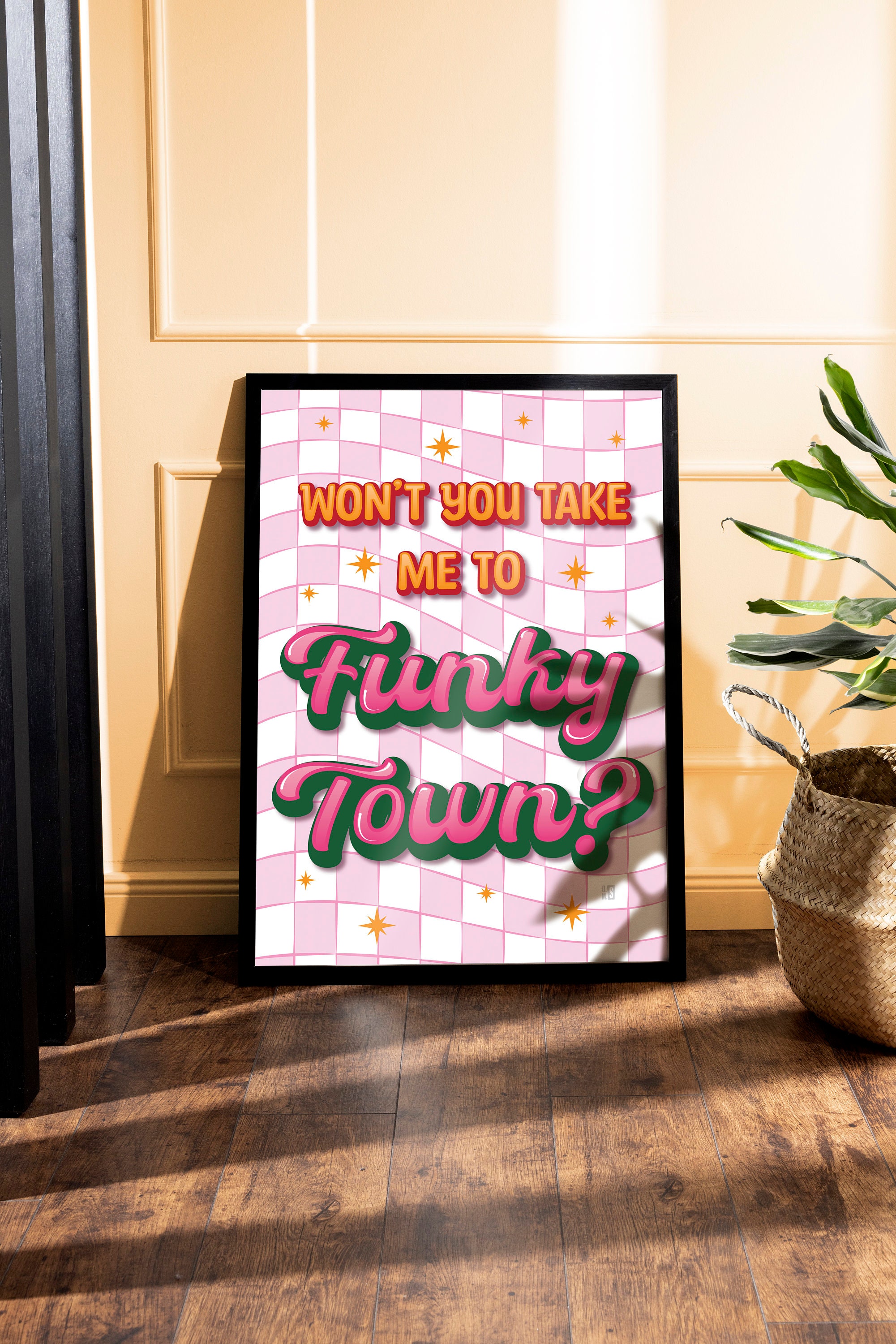 Music Lyric Print | Funky Town | Lipps Inc Song Lyric Colourful